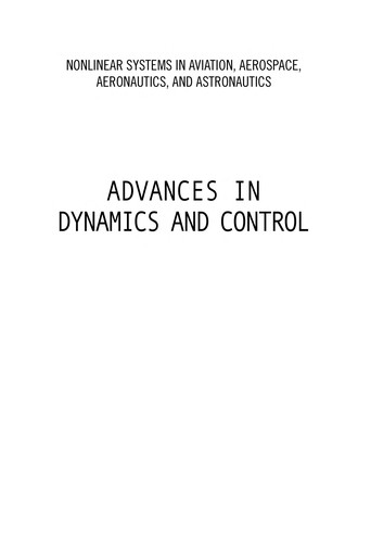 Advances in dynamics and control
