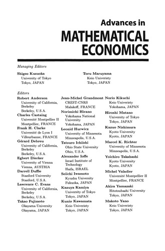 Advances in Mathematical Economics