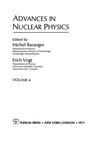 Advances in Nuclear Physics