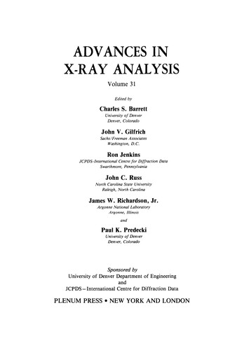 Advances in X-Ray Analysis
