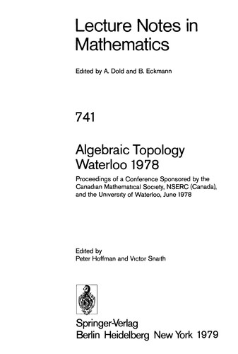 Algebraic topology, Waterloo 1978