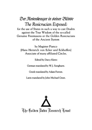 The ancient texts of the golden rosicrucians