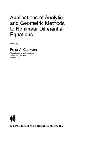 Applications of analytic and geometric methods to nonlinear differential equations
