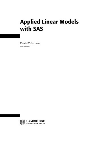 Applied linear models with SAS