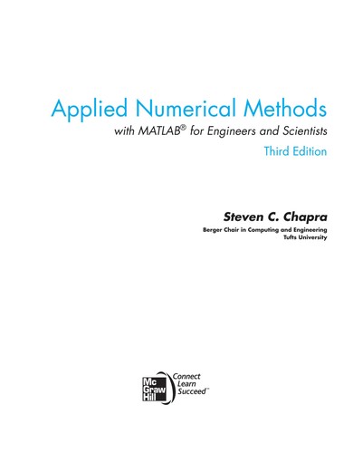 Applied numerical methods with MATLAB for engineers and scientists