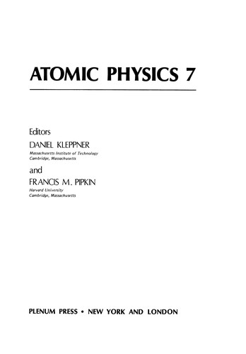 Atomic Physics 7