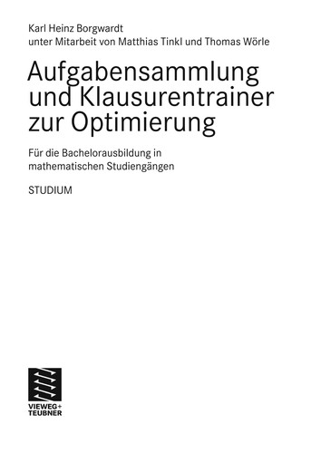 Aufgabensammlung Und Klausurentrainer Zur Optimierung