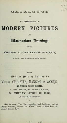 Catalogue of a valuable collection of ancient and modern pictures
