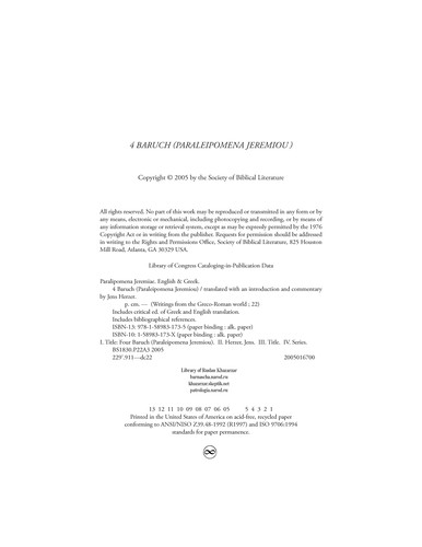 4 Baruch (Paraleipomena Jeremiou)
