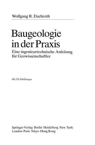 Baugeologie in der Praxis