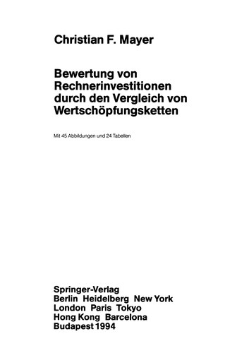 Bewertung von Rechnerinvestitionen durch den Vergleich von Wertschöpfungsketten