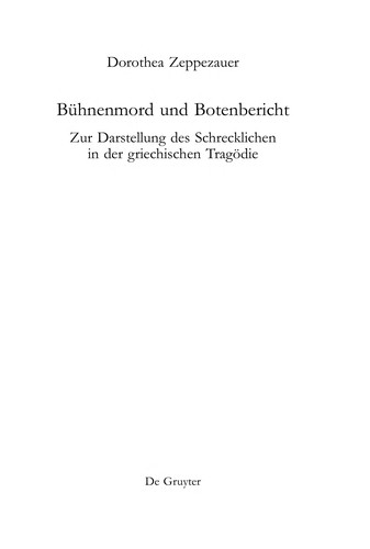 Bühnenmord und Botenbericht