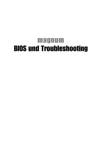 BIOS und Troubleshooting