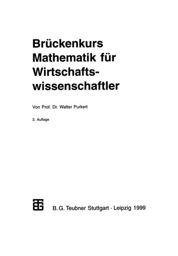 Brückenkurs Mathematik für Wirtschaftswissenschaftler