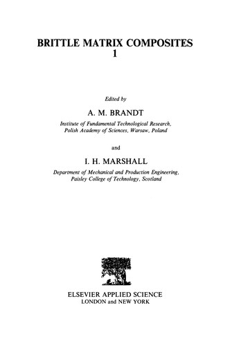 Brittle Matrix Composites 1