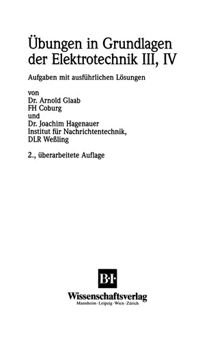 Übungen in Grundlagen der Elektrotechnik III, IV