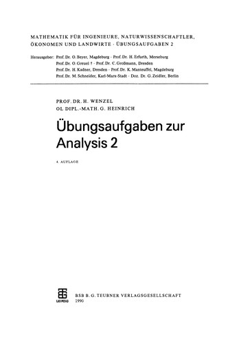 Übungsaufgaben zur Analysis 2