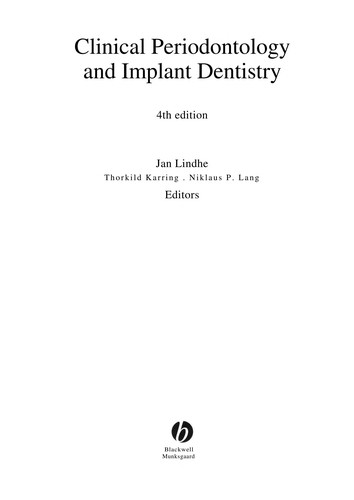 Clinical periodontology and implant dentistry