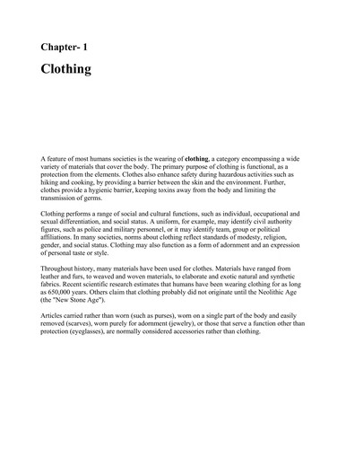 Clothing & fashion