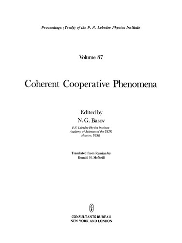 Coherent Cooperative Phenomena