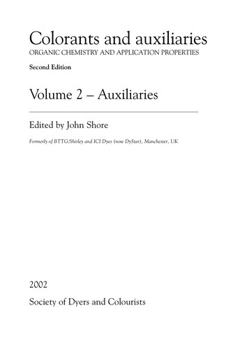 Colorants and auxiliaries