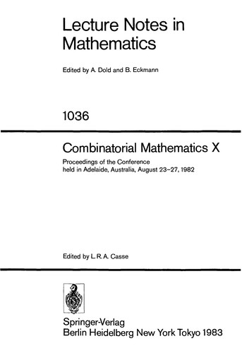 Combinatorial mathematics X