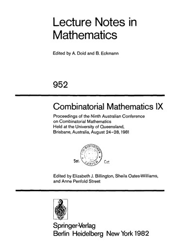 Combinatorial mathematics IX