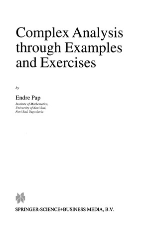 Complex Analysis through Examples and Exercises