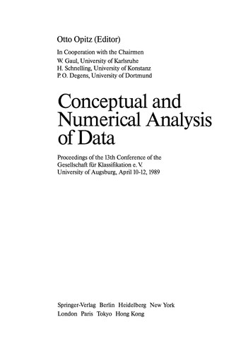 Conceptual and numerical analysis of data