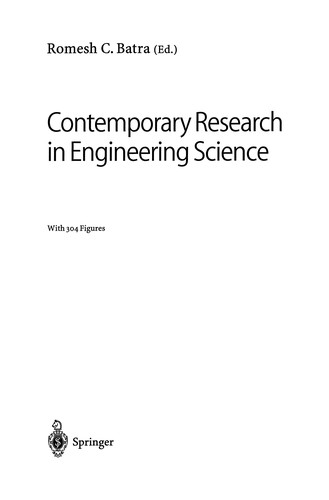 Contemporary Research in Engineering Science