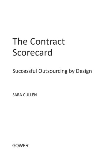 The contract scorecard