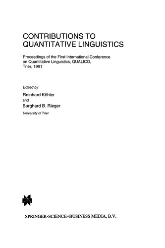 Contributions to Quantitative Linguistics