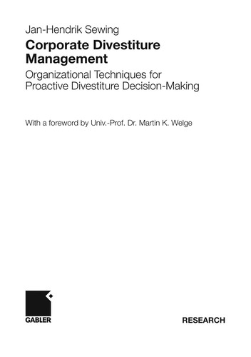 Corporate Divestiture Management