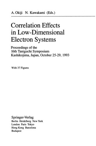 Correlation Effects in Low-Dimensional Electron Systems