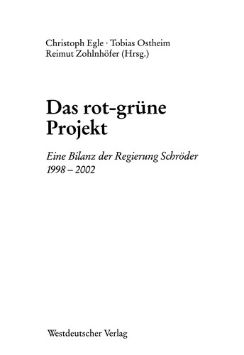 Das rot-grüne Projekt
