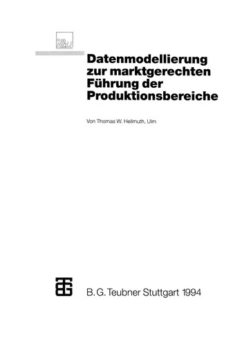Datenmodellierung zur marktgerechten Führung der Produktionsbereiche