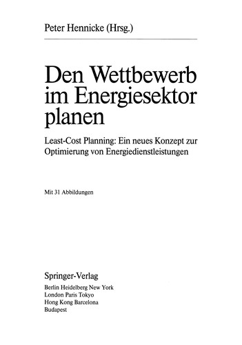 Den Wettbewerb im Energiesektor planen