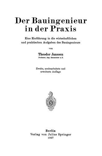 Der Bauingenieur in der Praxis