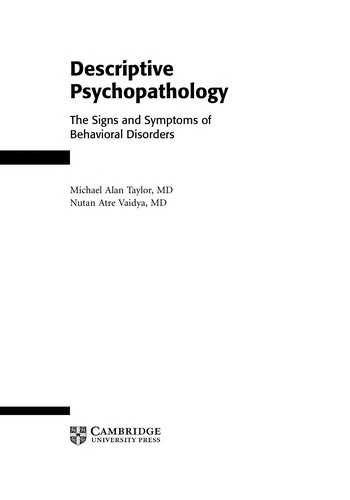 Descriptive psychopathology