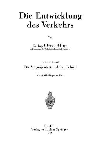 Die Entwicklung des Verkehrs