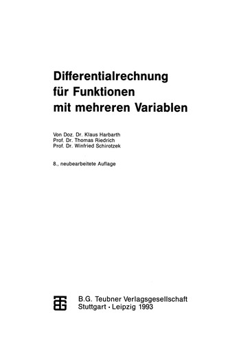Differentialrechnung für Funktionen mit mehreren Variablen