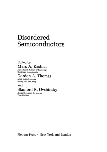 Disordered Semiconductors