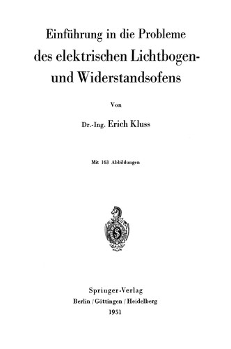Einführung in die Probleme des elektrischen Lichtbogen- und Widerstandsofens