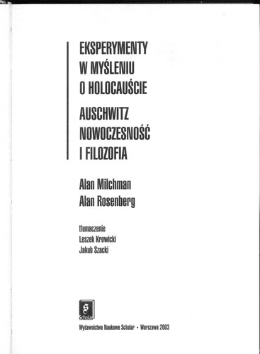 Eksperymenty w myśleniu o Holocauście