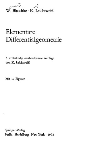 Elementare Differentialgeometrie