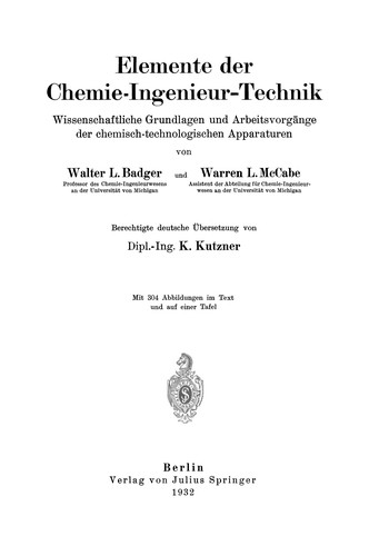 Elemente der Chemie-Ingenieur-Technik