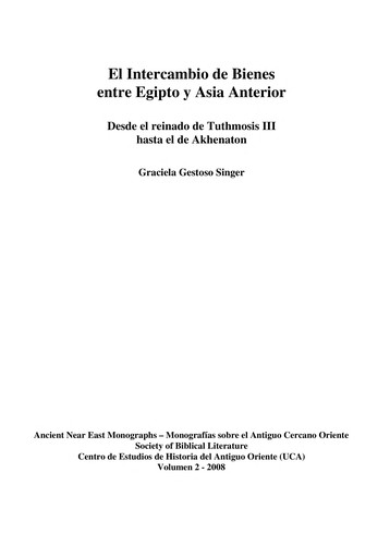 El intercambio de bienes entre Egipto y Asia Anterior