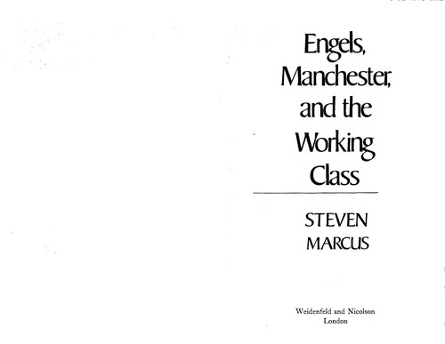 Engels, Manchester, and the working class