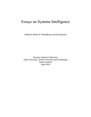 Essays on systems intelligence