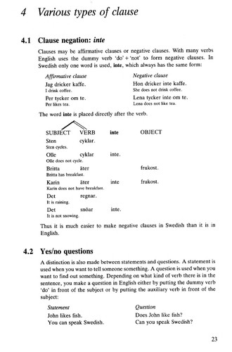 Swedish, essentials of grammar